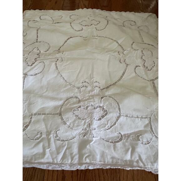 Simply Shabby Chic Pink Embroidered 24” Pillow Sham case Cotton euro Vintage - Picture 7 of 15